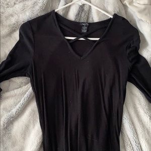 Long Sleeve Blouse with Criss Cross
